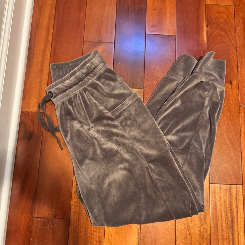 Aerie Gray Velvet Joggers